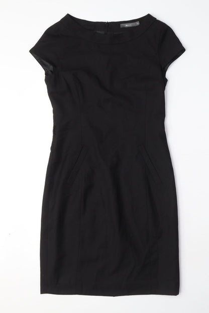 G2OOO Womens Black Polyester A-Line Size 6 Round Neck Zip