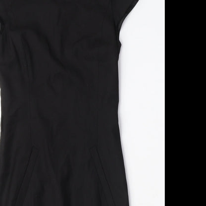 G2OOO Womens Black Polyester A-Line Size 6 Round Neck Zip