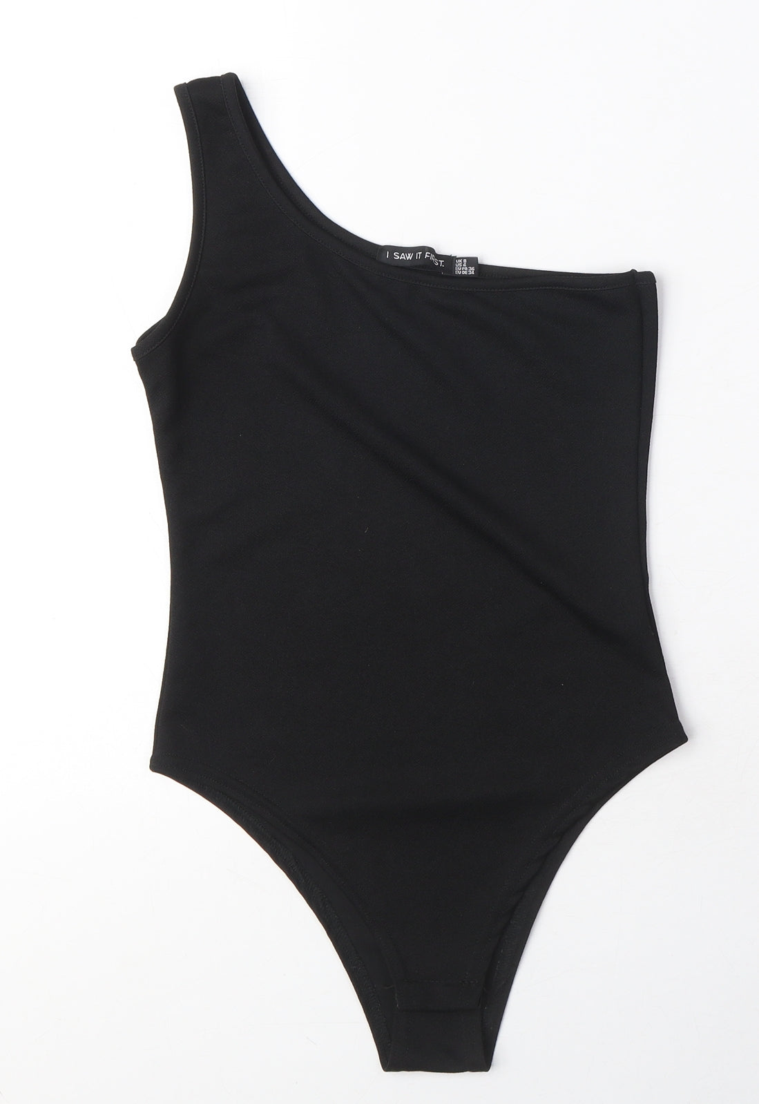I SAW IT FIRST Womens Black Polyester Bodysuit One-Piece Size 8 Snap
