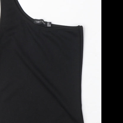 I SAW IT FIRST Womens Black Polyester Bodysuit One-Piece Size 8 Snap