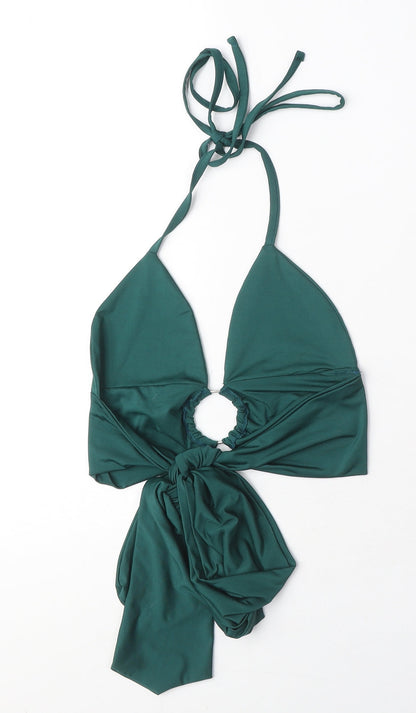 Womens UK Size 6 PRETTYLITTLETHING Green Cropped Blouse