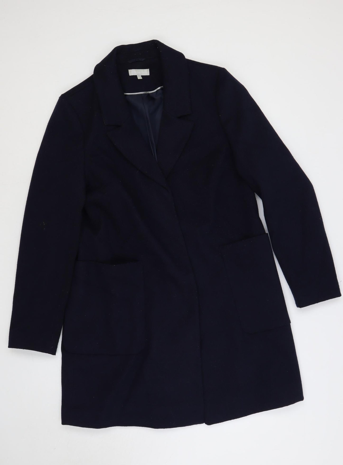 Womens UK Size 14 Red Herring Blue Overcoat