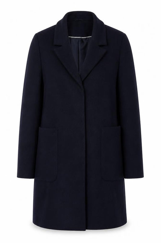 Womens UK Size 14 Red Herring Blue Overcoat