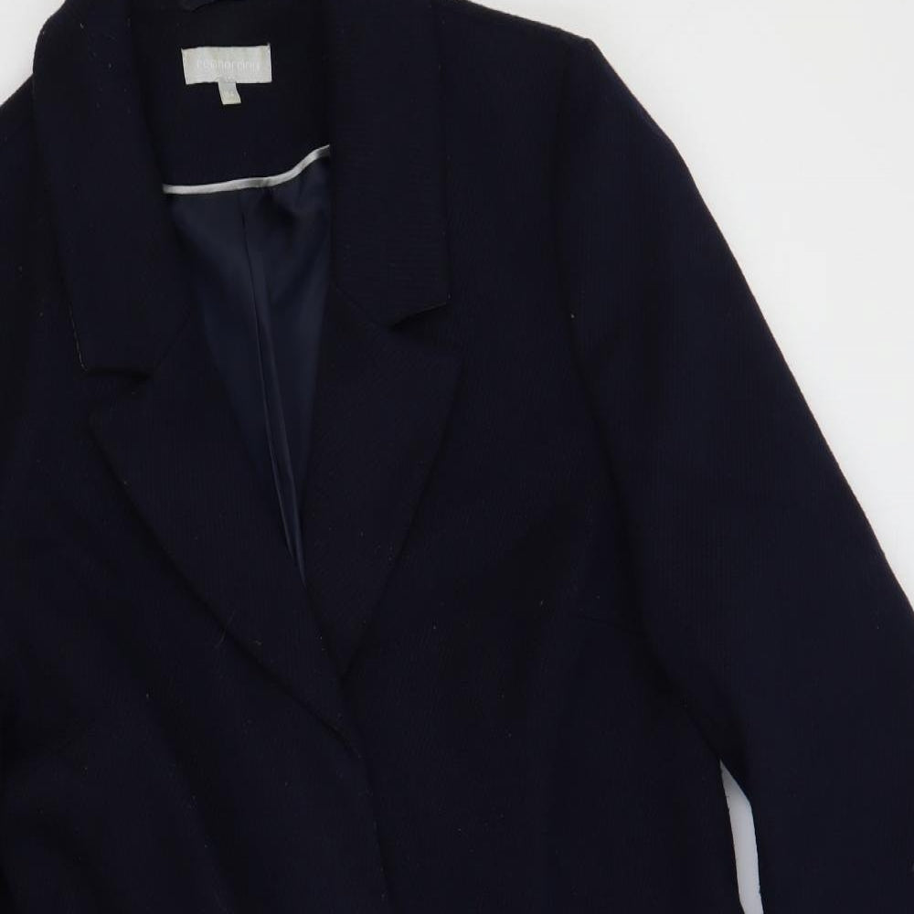 Womens UK Size 14 Red Herring Blue Overcoat