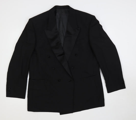 Mens UK Size 44 Varteks Regular Black Suit Tuxedo