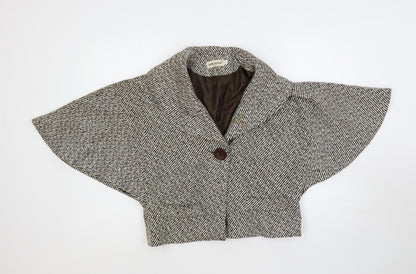 Jaune Rouge Womens Brown Geometric Jacket Size S Button