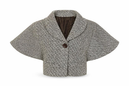 Jaune Rouge Womens Brown Geometric Jacket Size S Button
