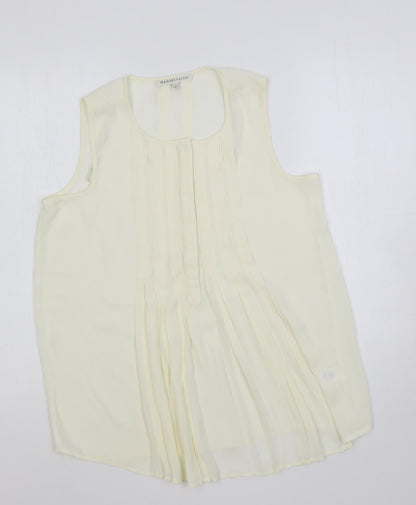 Daniel Rainn Womens Ivory Polyester Basic Blouse Size S Round Neck