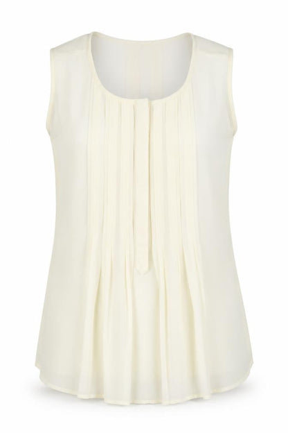 Daniel Rainn Womens Ivory Polyester Basic Blouse Size S Round Neck