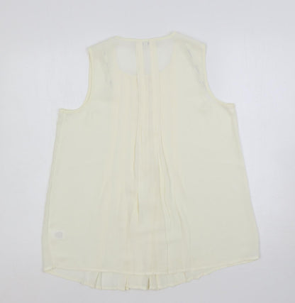 Daniel Rainn Womens Ivory Polyester Basic Blouse Size S Round Neck