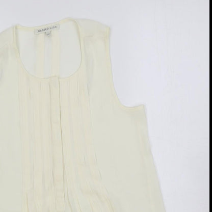 Daniel Rainn Womens Ivory Polyester Basic Blouse Size S Round Neck