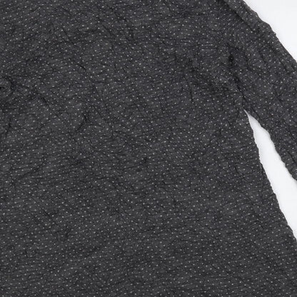Caprigrey Womens Grey Polka Dot Viscose Shift Size 14 Boat Neck Pullover - Pockets