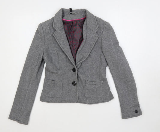 Divided by H&M Womens Grey Jacket Blazer Size 12 Button