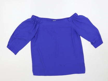 Womens UK Size 10 Dorothy Perkins Blue Basic Blouse
