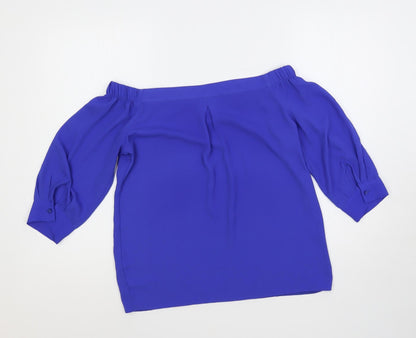 Womens UK Size 10 Dorothy Perkins Blue Basic Blouse