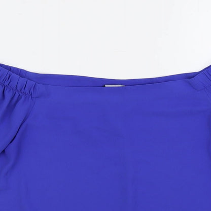 Womens UK Size 10 Dorothy Perkins Blue Basic Blouse