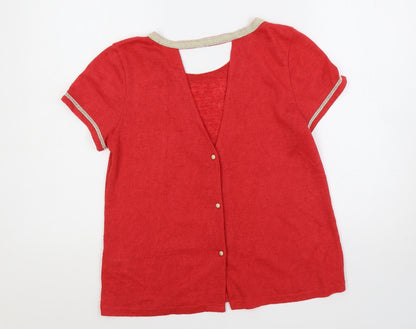 Womens UK Size S Grace & Mila Red Pullover Jumper