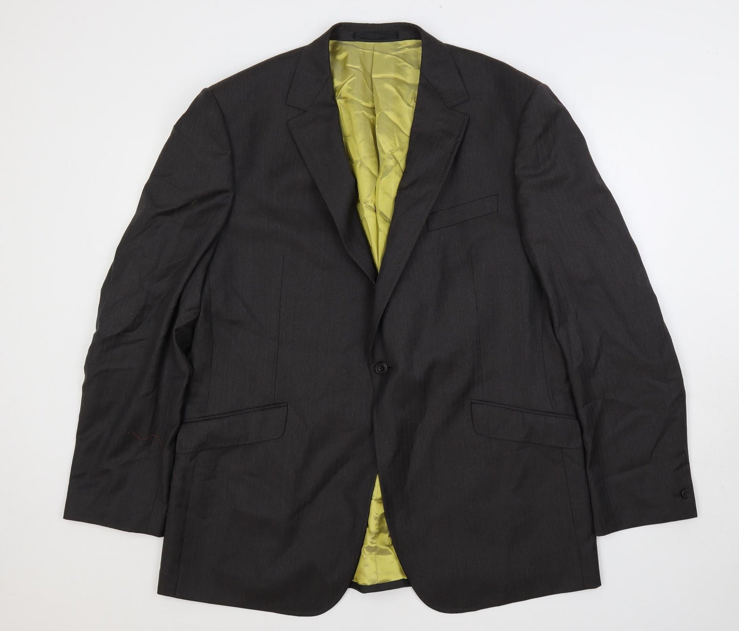 Autograph Mens Grey Striped Wool Jacket Suit Jacket Size 46 Regular