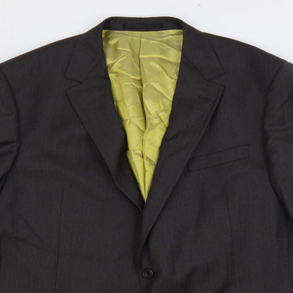 Autograph Mens Grey Striped Wool Jacket Suit Jacket Size 46 Regular