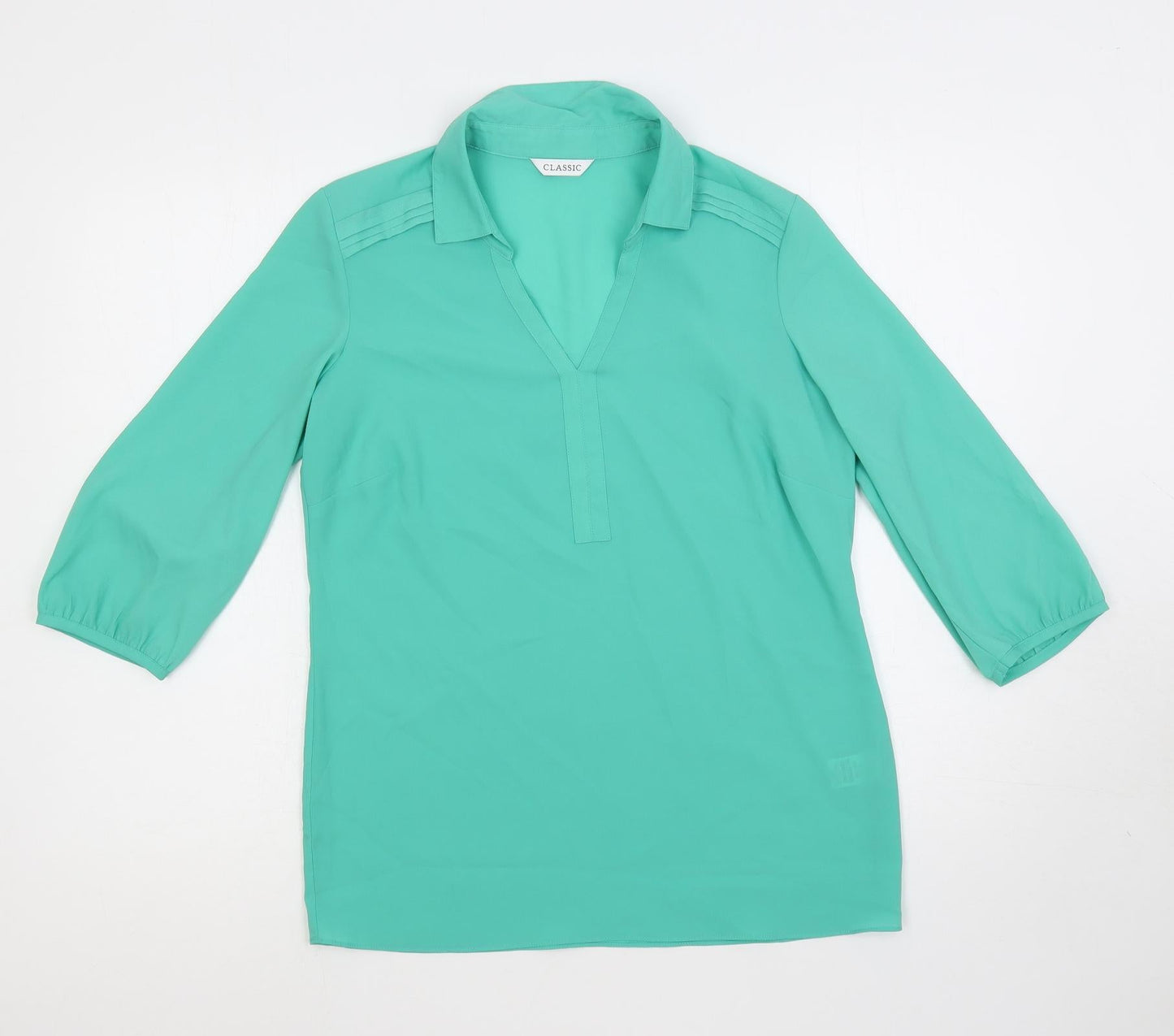 Womens UK Size 8 Marks and Spencer Green Basic Blouse