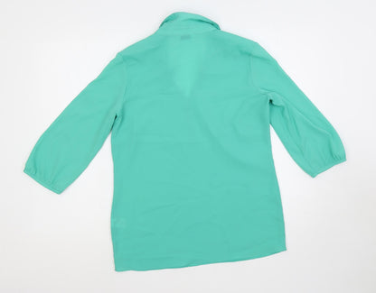 Womens UK Size 8 Marks and Spencer Green Basic Blouse