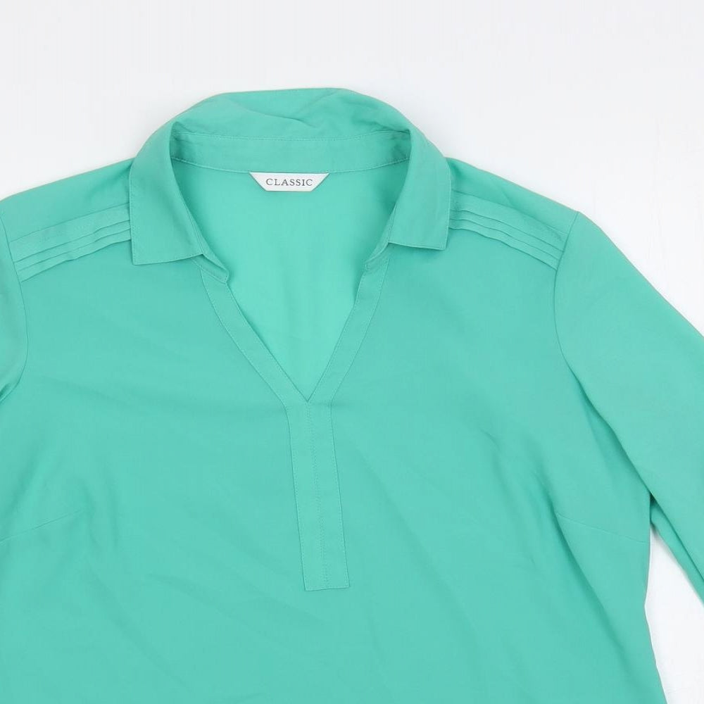 Womens UK Size 8 Marks and Spencer Green Basic Blouse