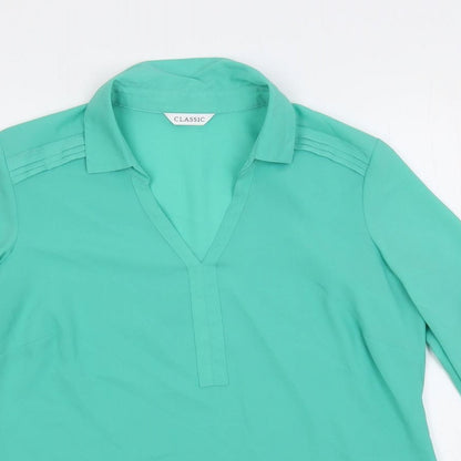 Womens UK Size 8 Marks and Spencer Green Basic Blouse