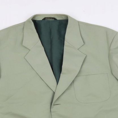 Browns Mens Green Polyester Jacket Blazer Size 42 Regular