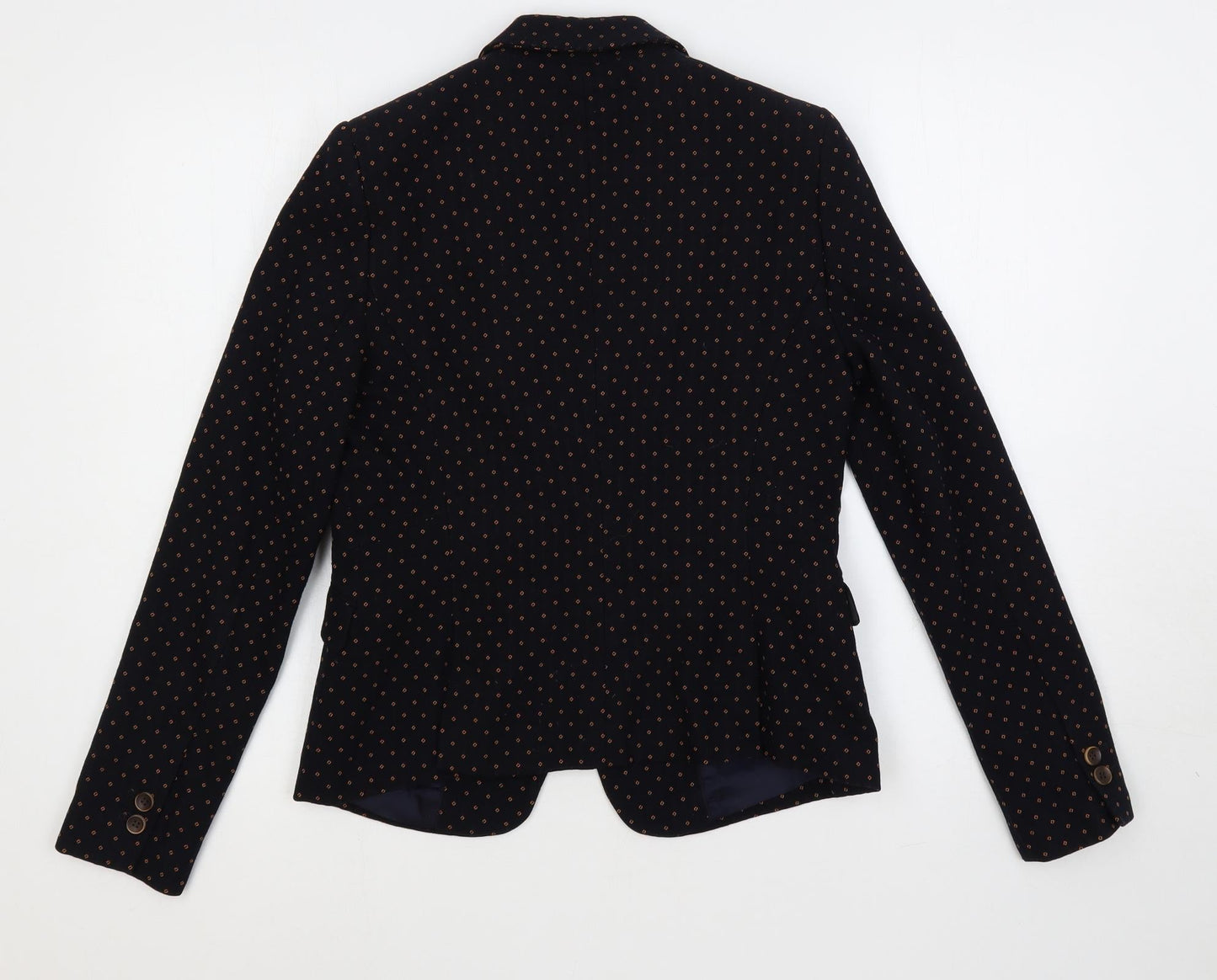 NEXT Womens Blue Geometric Jacket Blazer Size 10 Button