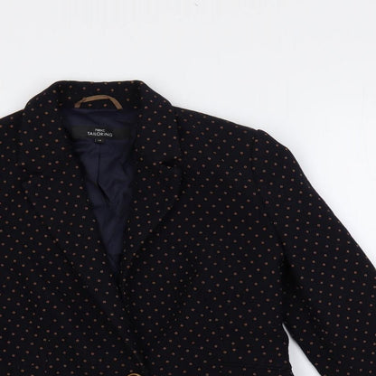 NEXT Womens Blue Geometric Jacket Blazer Size 10 Button
