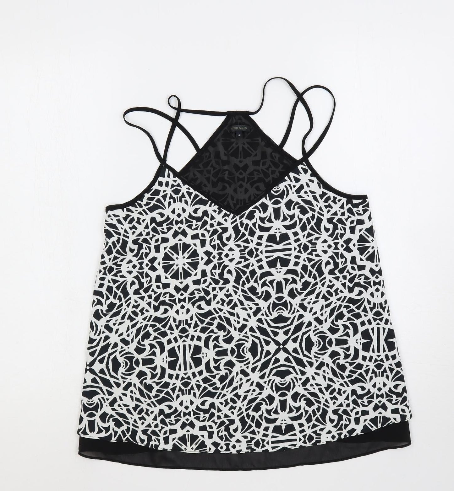 Womens UK Size 8 River Island Black Camisole Tank
