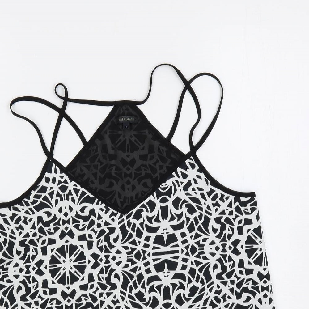 Womens UK Size 8 River Island Black Camisole Tank