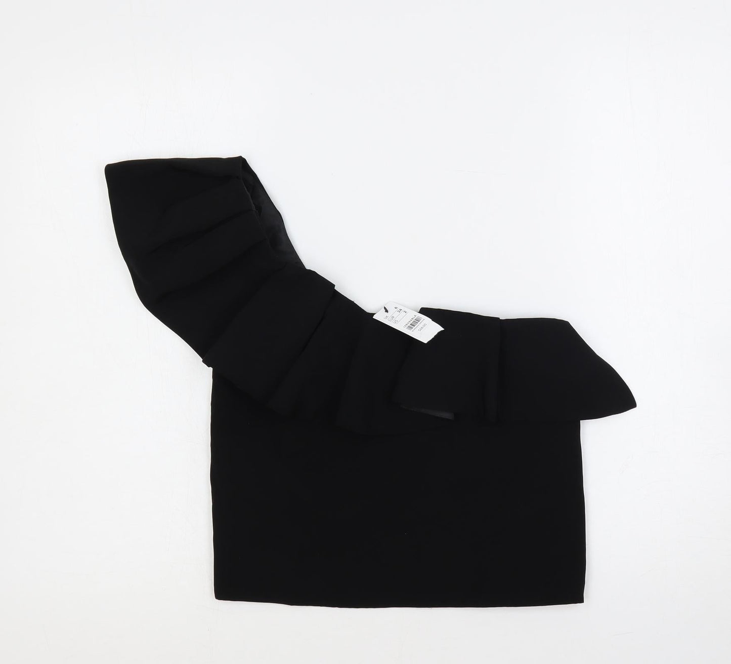 Womens UK Size 6 Topshop Black Cropped Blouse
