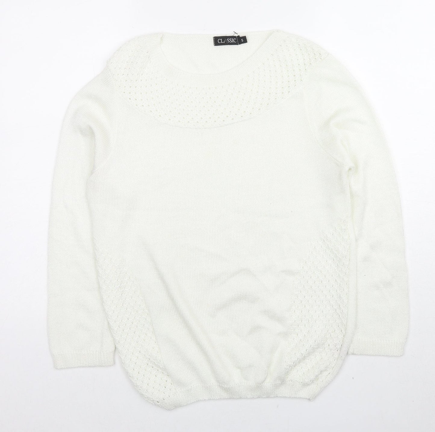 Womens UK Size S Classics White Pullover Jumper