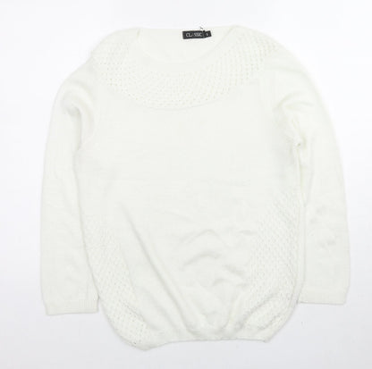 Womens UK Size S Classics White Pullover Jumper