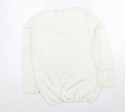 Womens UK Size S Classics White Pullover Jumper