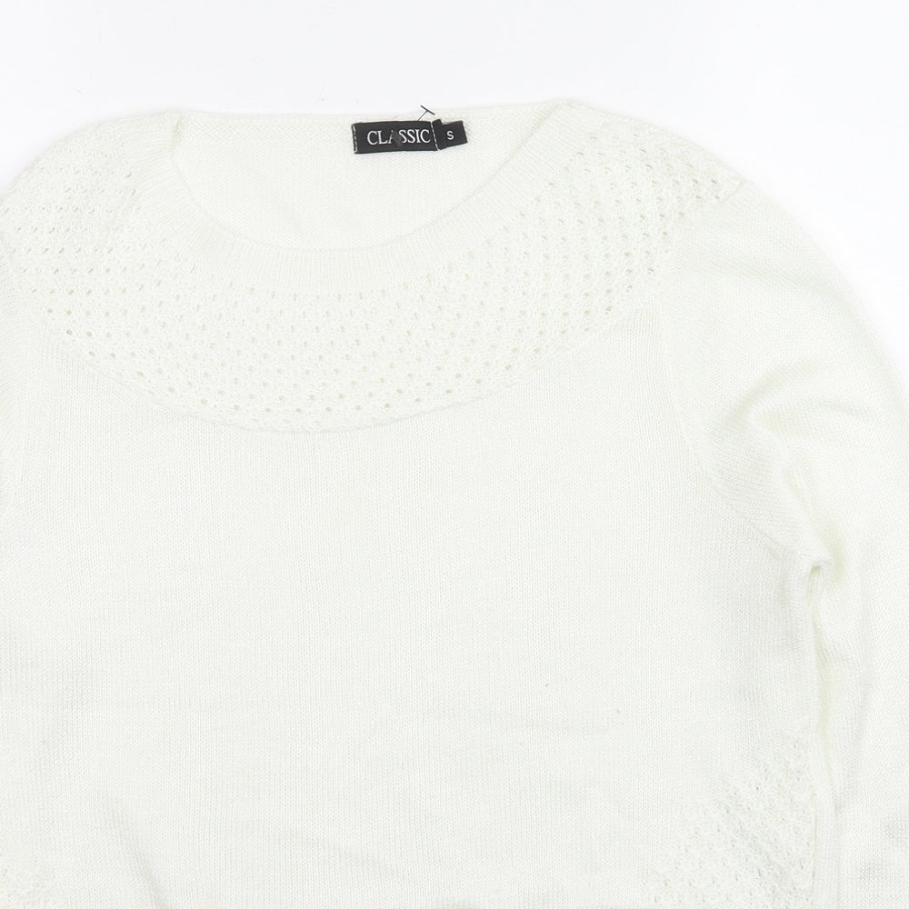 Womens UK Size S Classics White Pullover Jumper