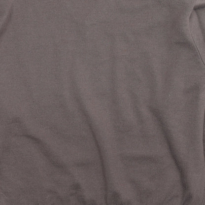 Gabicci Mens Brown Round Neck Geometric Wool Pullover Jumper Size L Long Sleeve