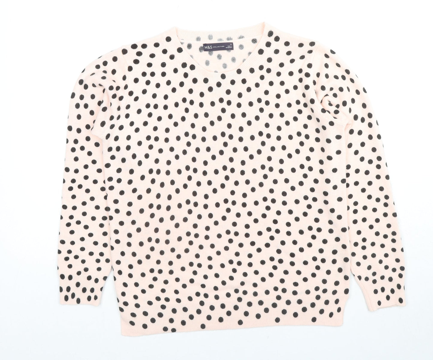 Womens UK Size 14 Marks and Spencer Beige Pullover Jumper
