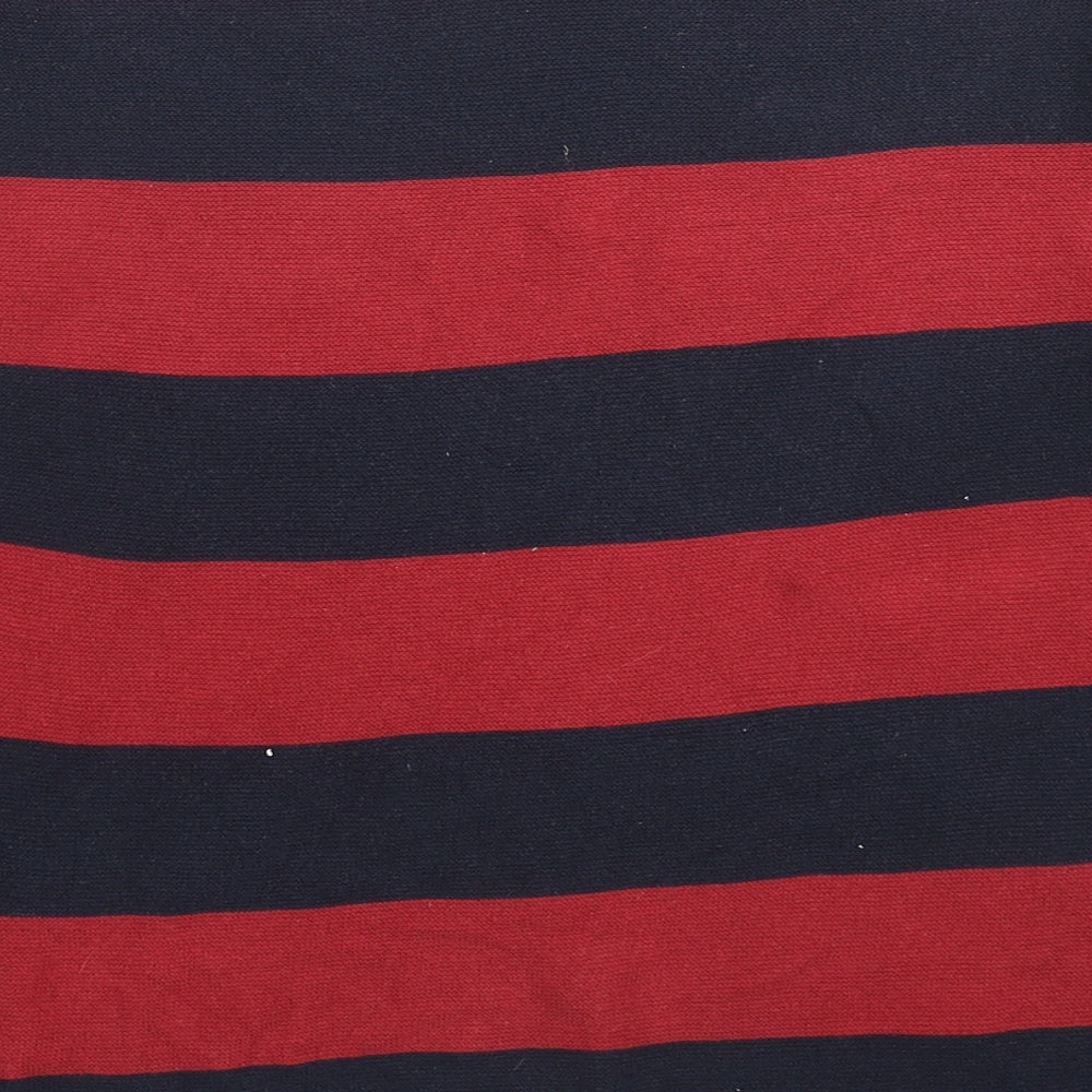 Country Casuals Womens Blue Round Neck Striped Cotton Pullover Jumper Size S