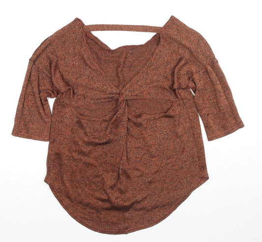 Womens UK Size 10 Miss Selfridge Brown Pullover Jumper