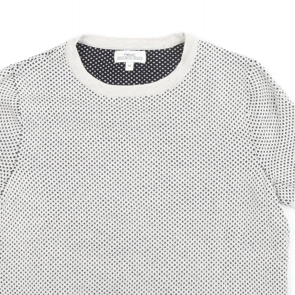 NEXT Mens Grey Cotton T-Shirt Size XS Round Neck