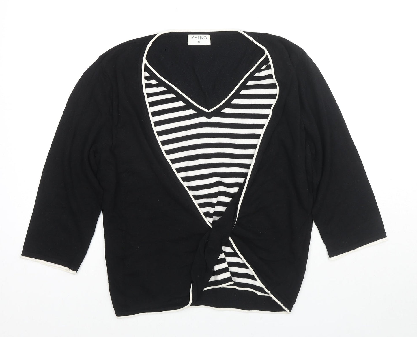 Womens UK Size 16 Kaliko Black Pullover Jumper