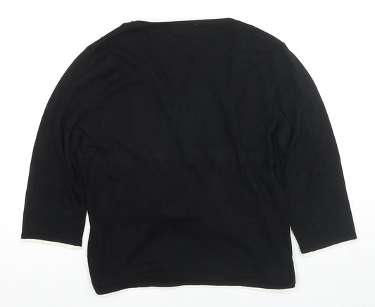Womens UK Size 16 Kaliko Black Pullover Jumper