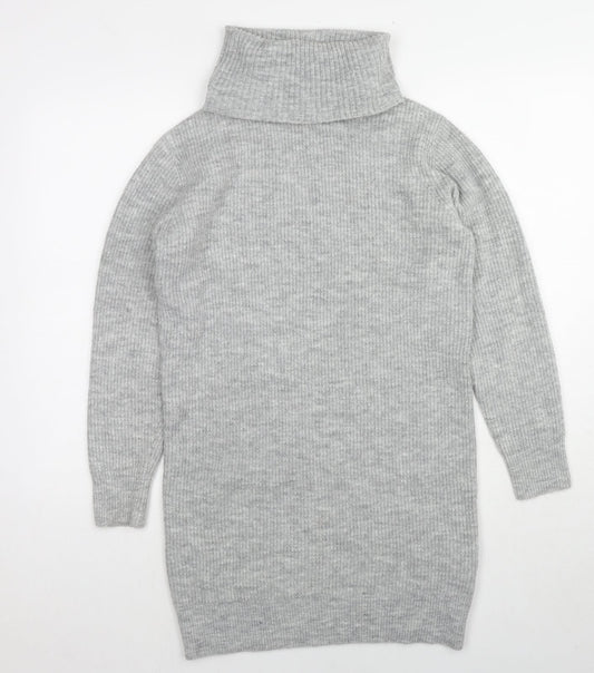Womens UK Size XS Miss Selfridge Grey Tunic Jumper