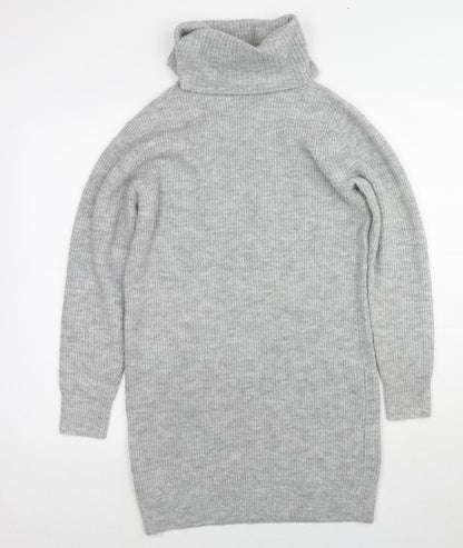 Womens UK Size XS Miss Selfridge Grey Tunic Jumper