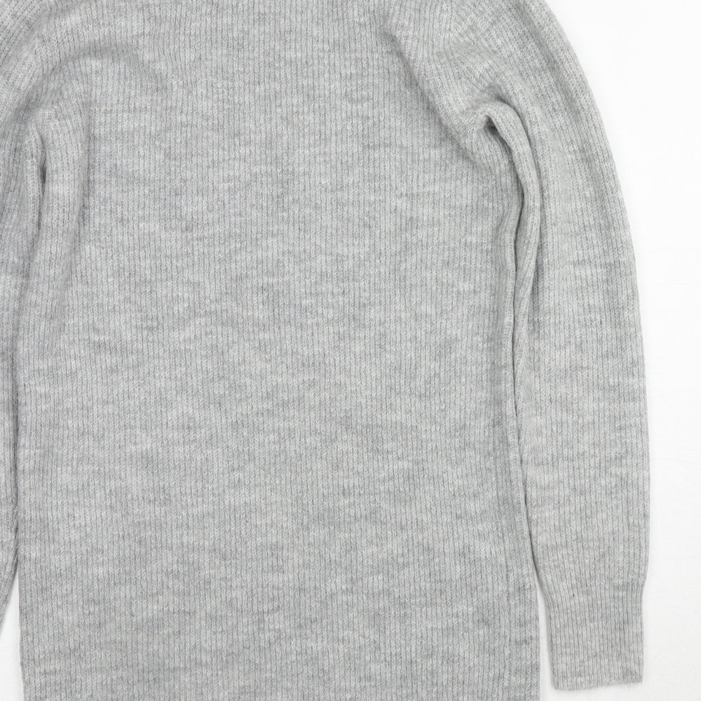 Womens UK Size XS Miss Selfridge Grey Tunic Jumper