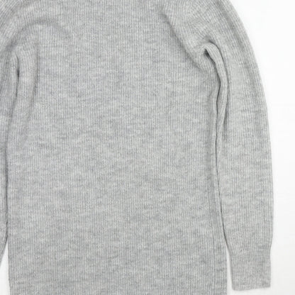 Womens UK Size XS Miss Selfridge Grey Tunic Jumper