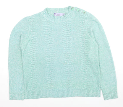 Womens UK Size 14 EWM Green Pullover Jumper