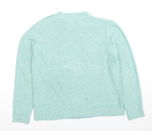 Womens UK Size 14 EWM Green Pullover Jumper